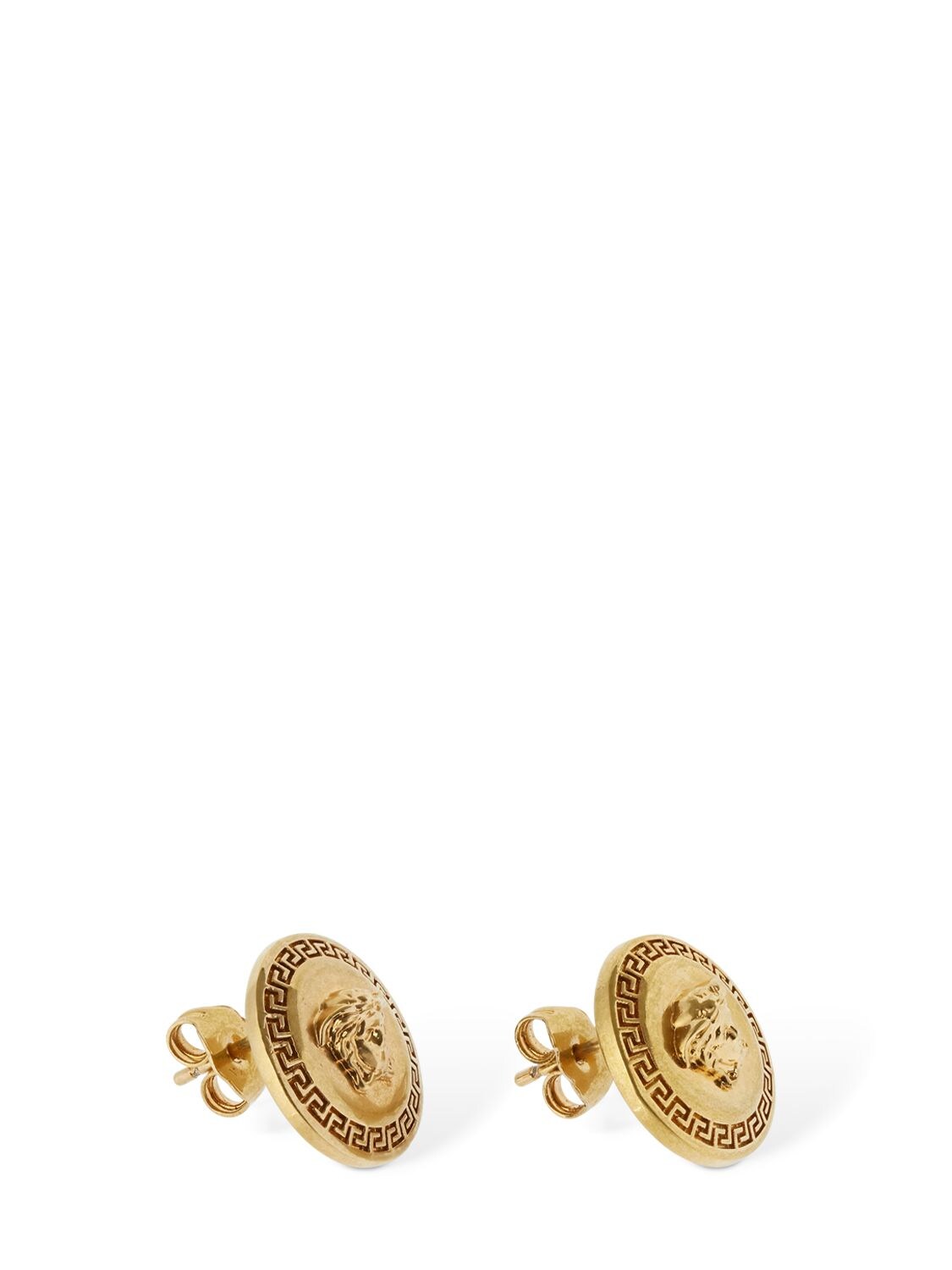 Shop Versace Medusa Small Stud Earrings In 金色