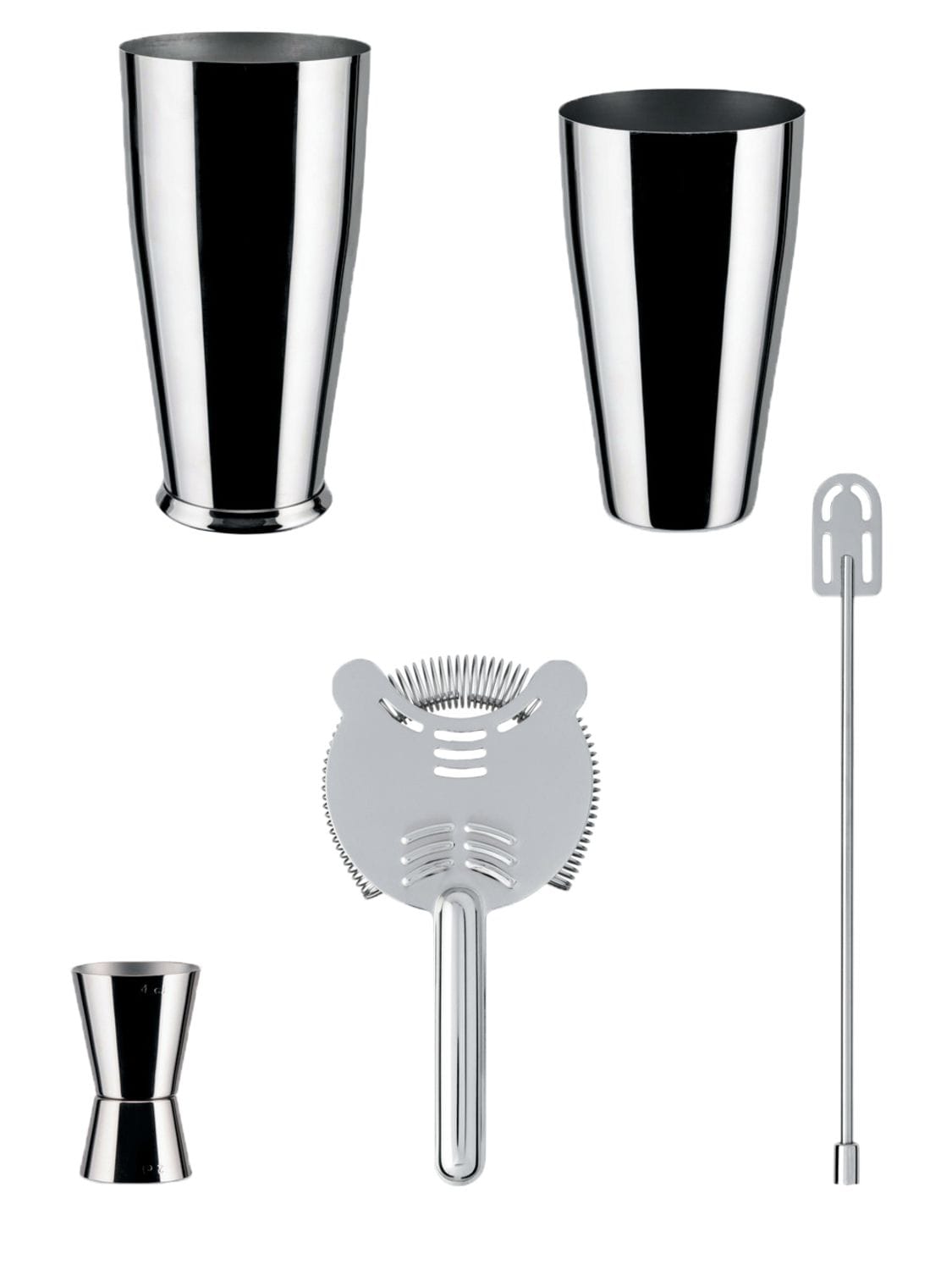 Alessi Boston Cocktail Shaker Gift Set (set Of 4) In Silver