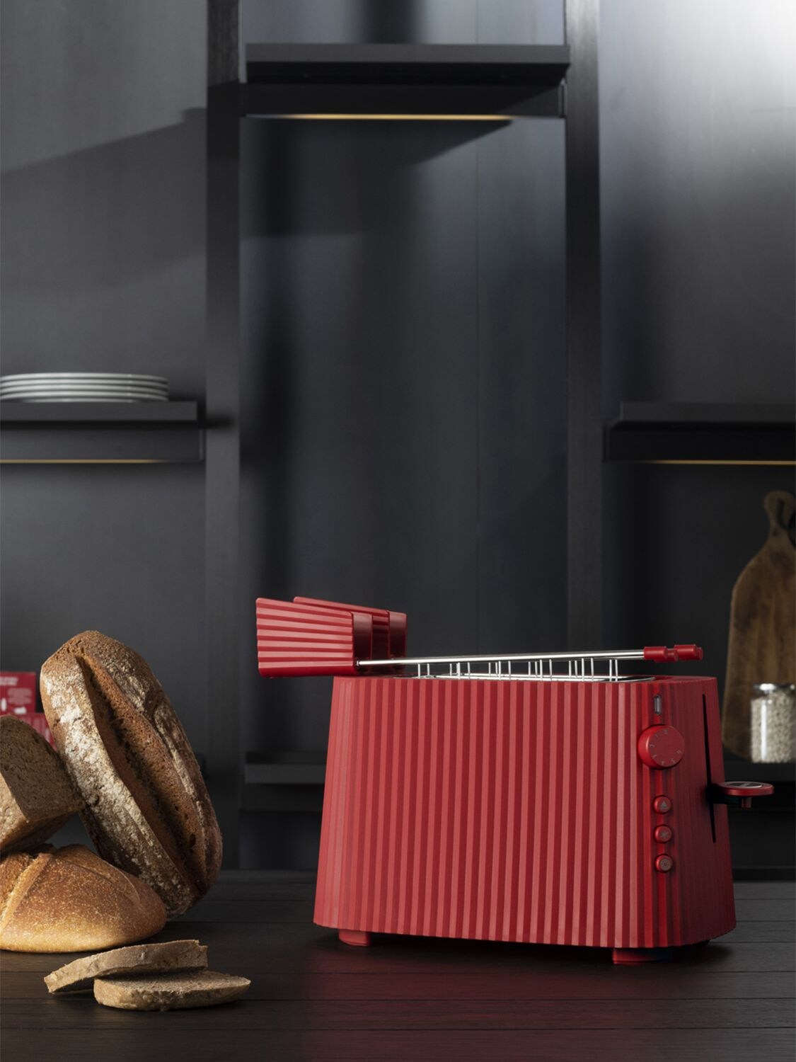 Shop Alessi Plissé Toaster In Red