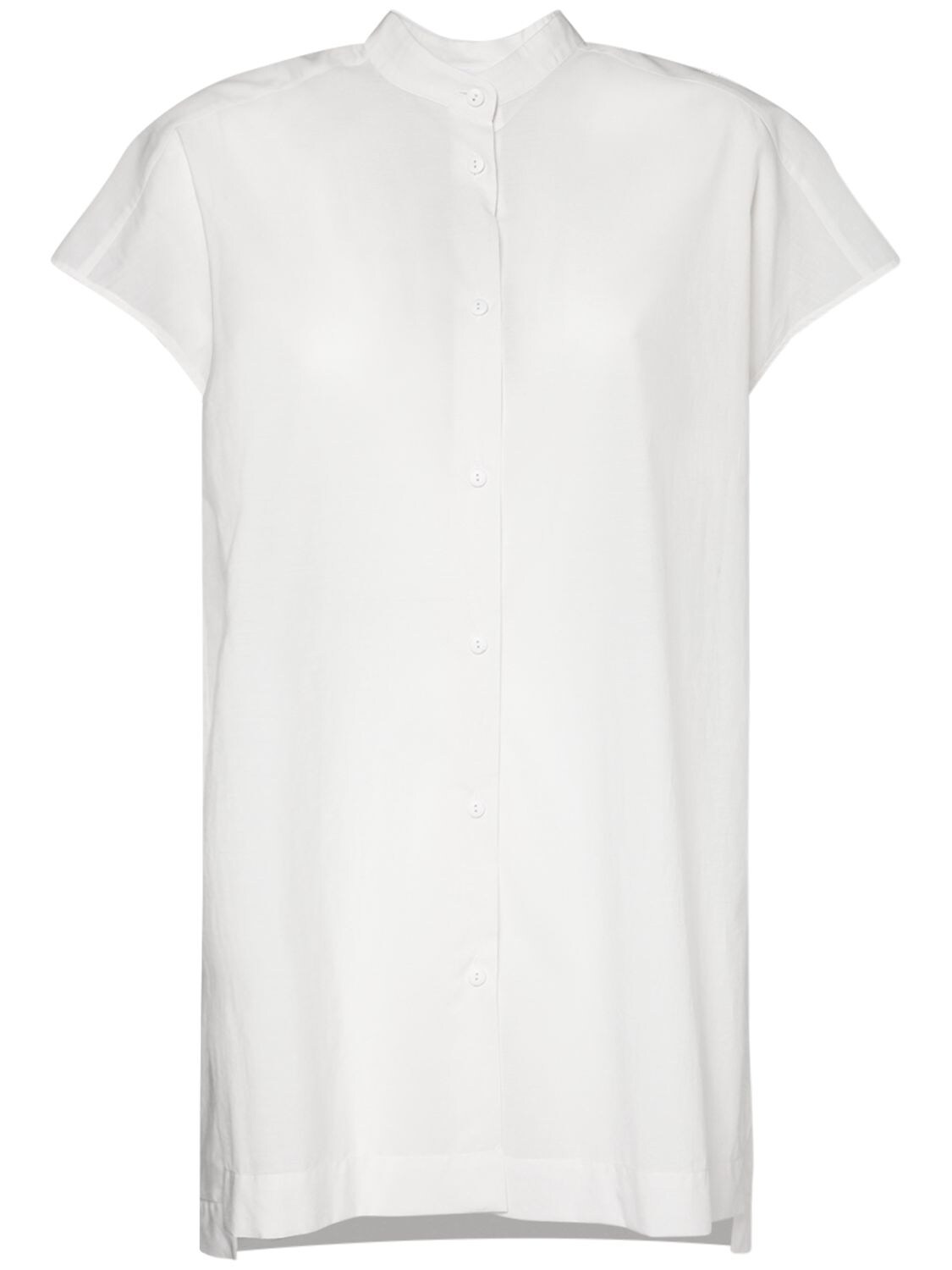 Max Mara Cotton Blend Tunic Shirt In White