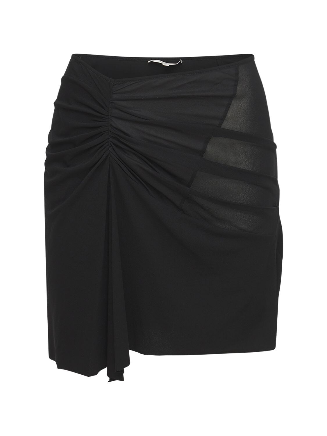 Nensi Dojaka Asymmetric Silk Tulle Mini Skirt In Black