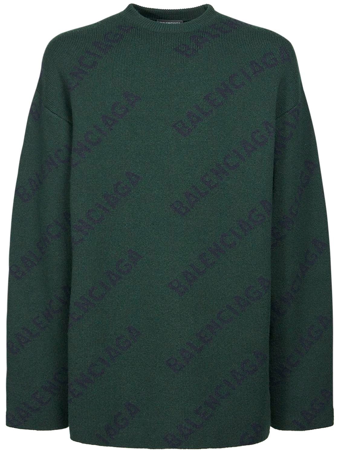 All Over Logo Wool Knit Sweater
