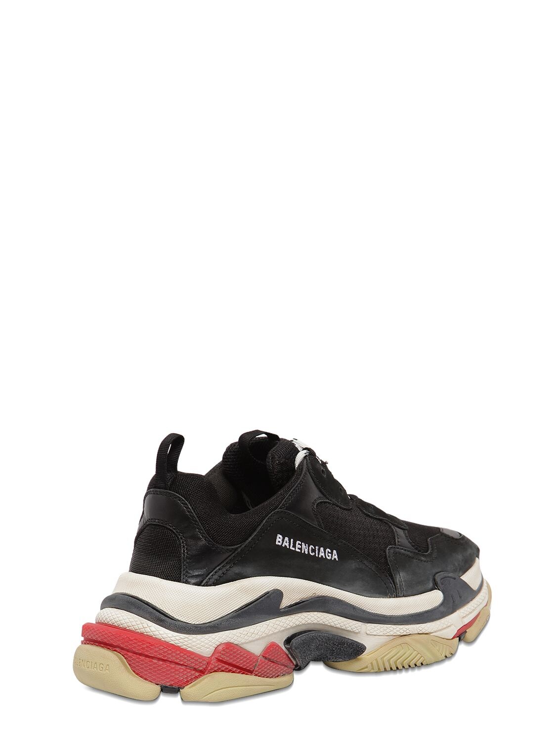 Shop Balenciaga Triple S Suede, Leather & Mesh Sneakers In Black