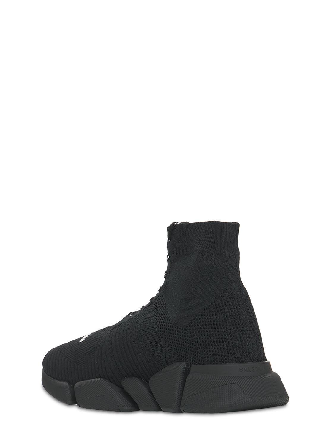 Shop Balenciaga Speed 2.0 Knit Lace-up Sneakers In Black