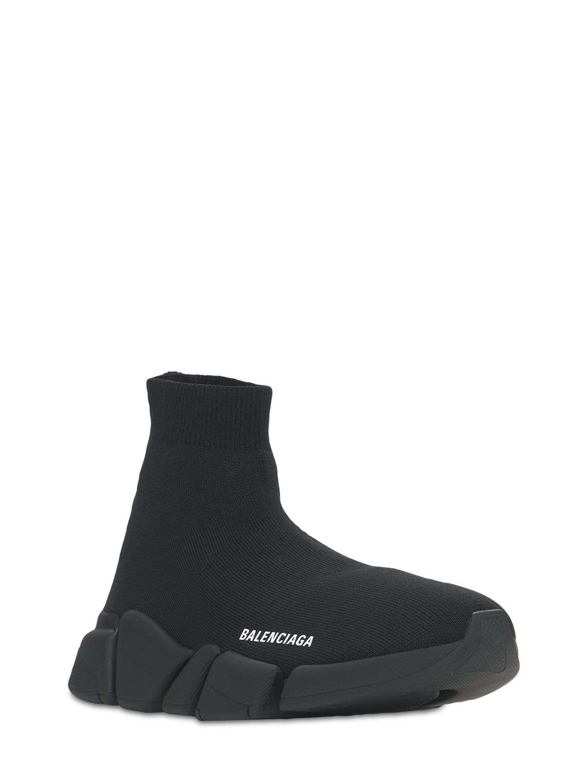 Shop Balenciaga Speed 2.0 Knit Sport Sneakers In Black