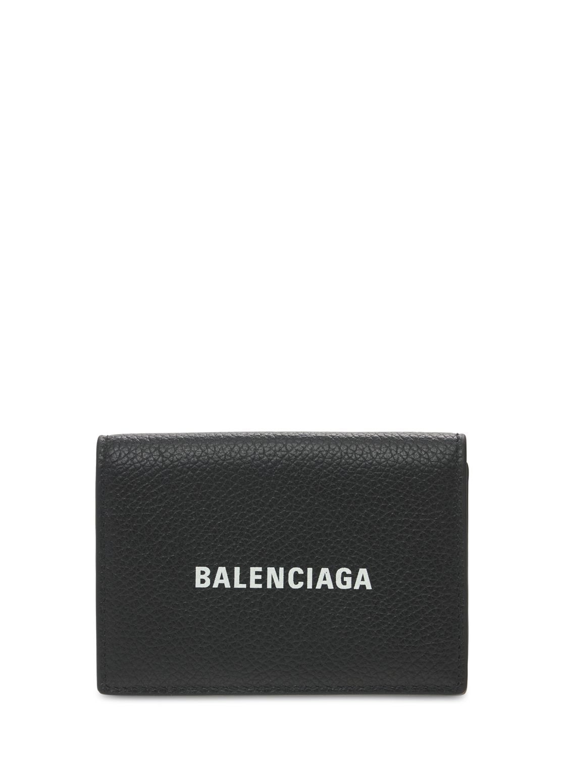 Balenciaga Logo Leather Wallet In Black