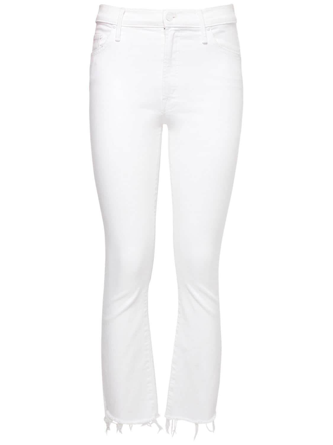 Shop Mother The Insider Crop Fray Jeans In White