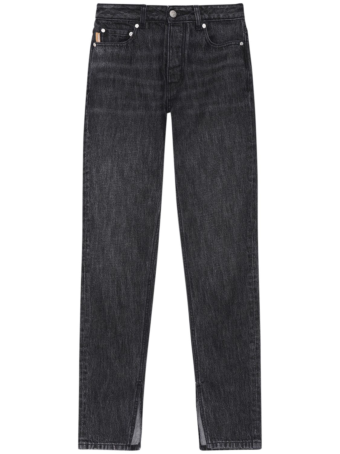 GANNI Washed Cotton Denim Straight Jeans | Renoon