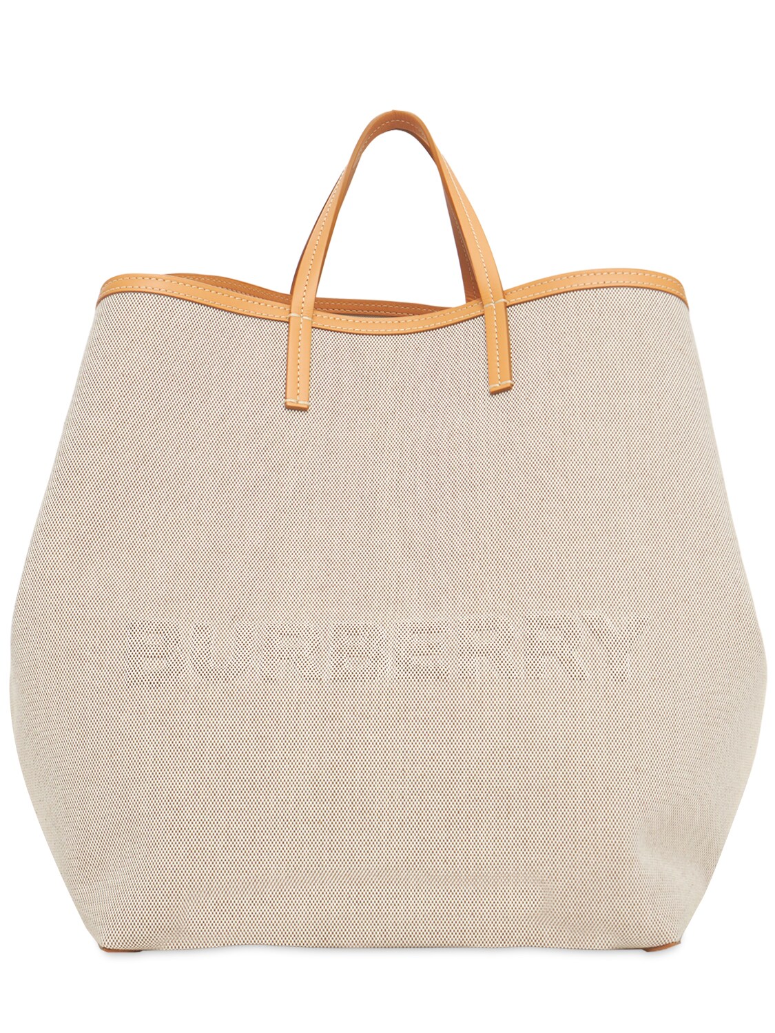 BURBERRY “XL”光滑皮革帆布托特包,73IRTJ051-QTC0MDU1