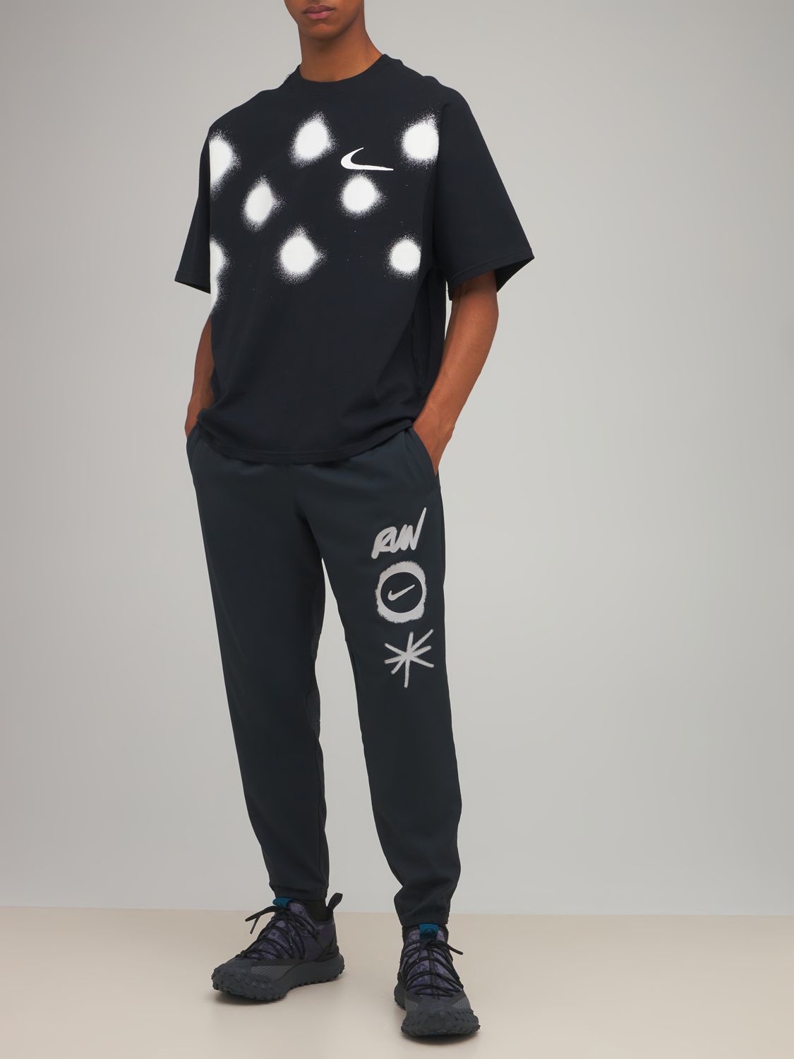 Nike Off White Printed Logo T Shirt Black Luisaviaroma