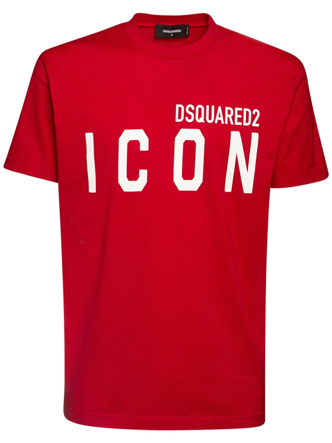 Dsquared2 Printed Icon Logo Cotton Jersey T-shirt In Red,white