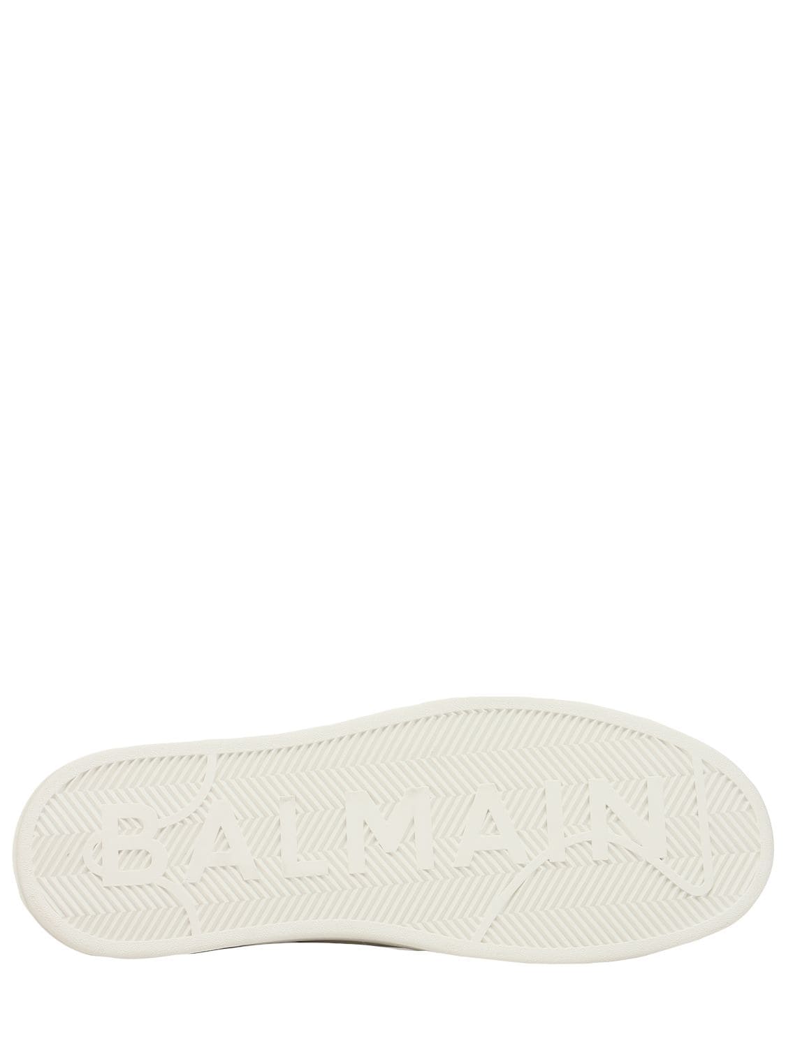 Shop Balmain B Court Leather Low Top Sneakers In White