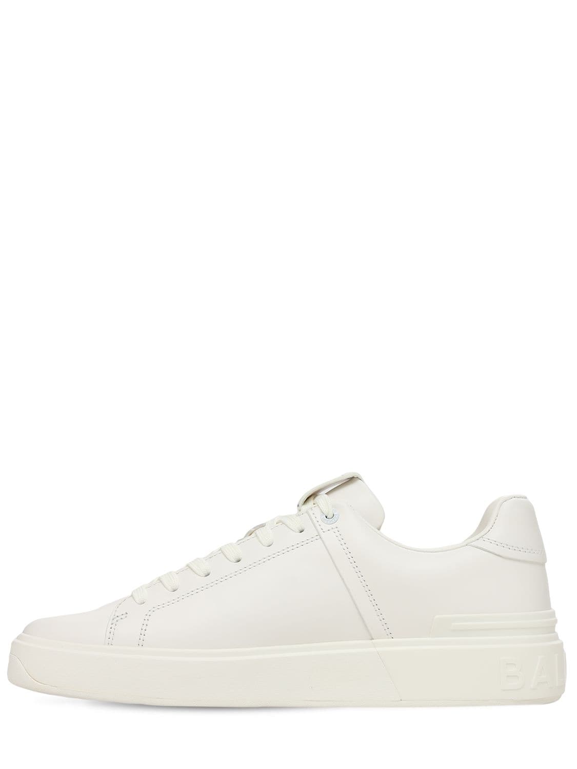 Shop Balmain B Court Leather Low Top Sneakers In White