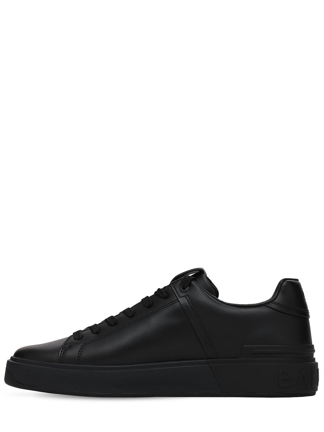 Shop Balmain B Court Leather Low Top Sneakers In Black