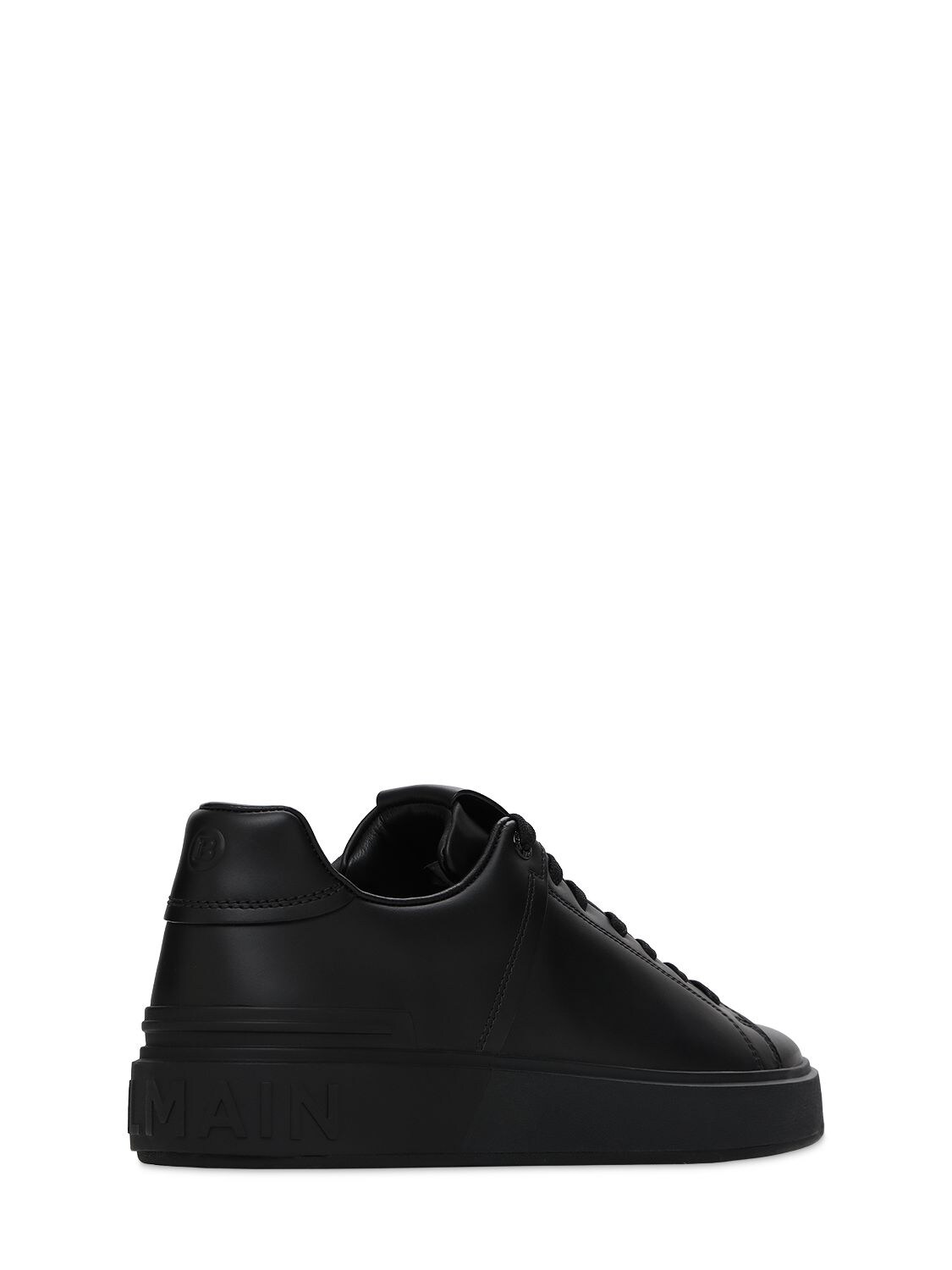 Shop Balmain B Court Leather Low Top Sneakers In Black