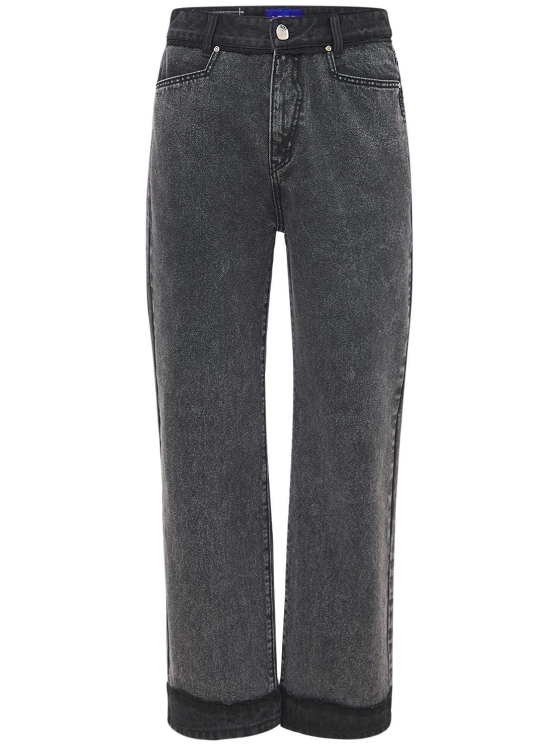 ADER ERROR - Wide cotton denim jeans - Black | Luisaviaroma