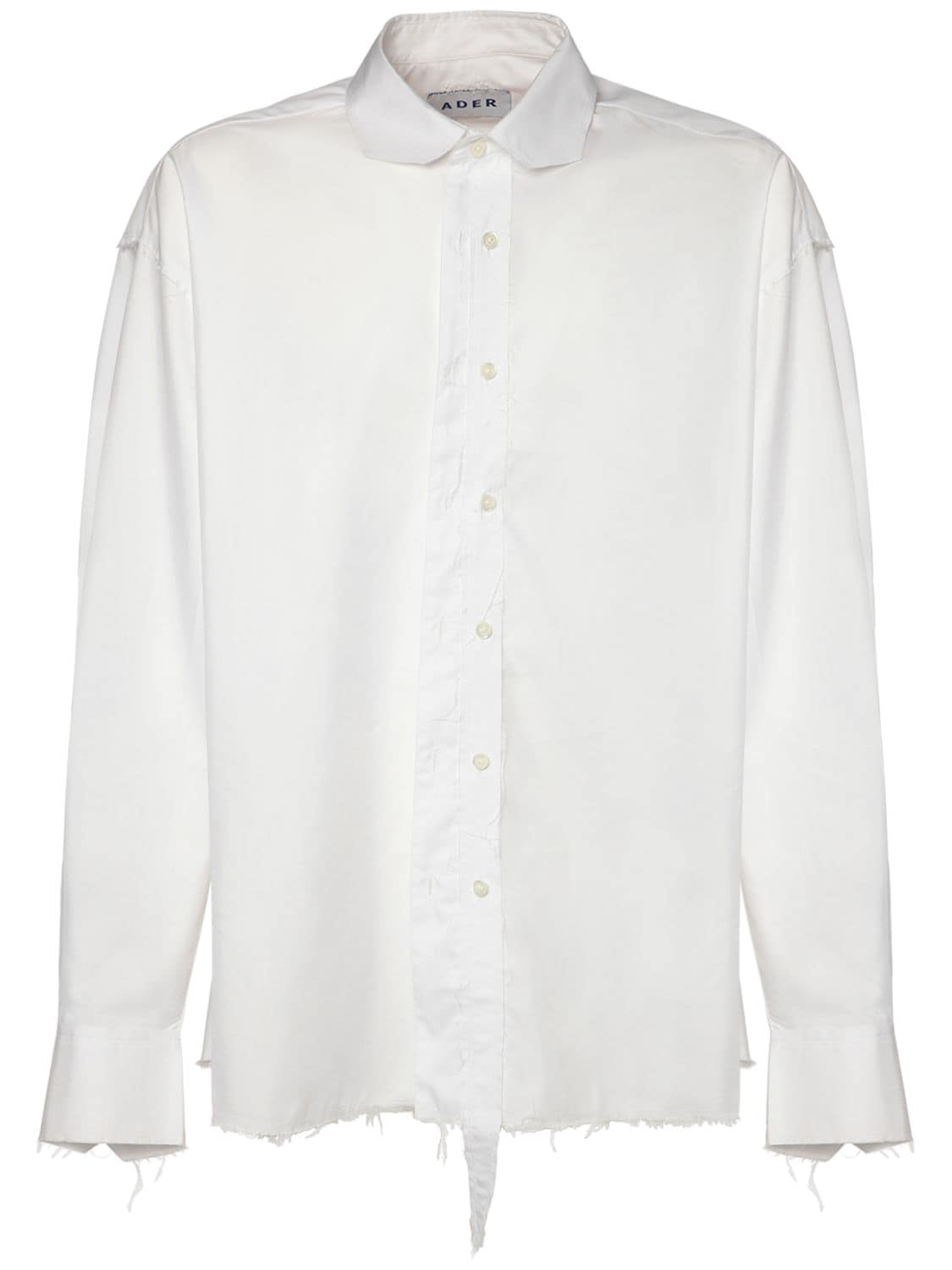 Ader Error Deconstructed Cotton Poplin Shirt In White