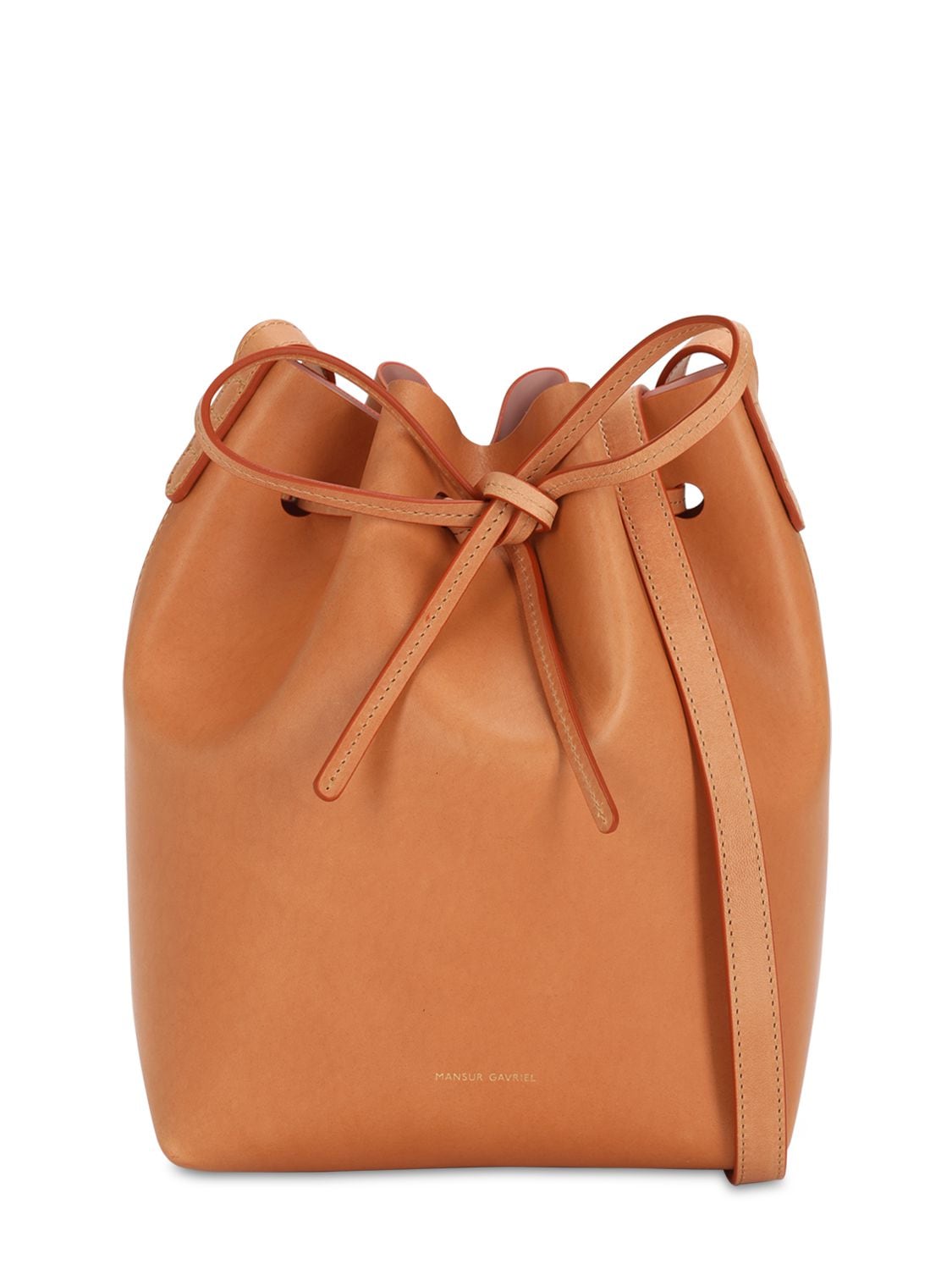 Mini Vegetable Tanned Leather Bucket Bag