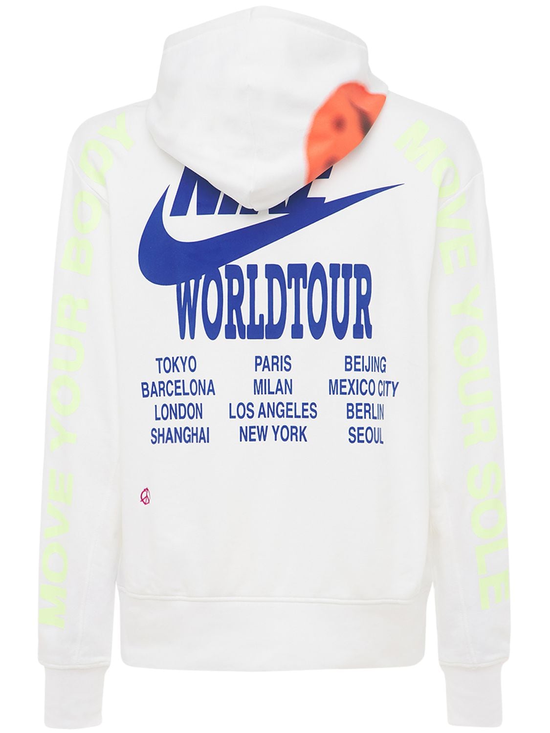Nike World Tour Printed Sweatshirt Hoodie In White