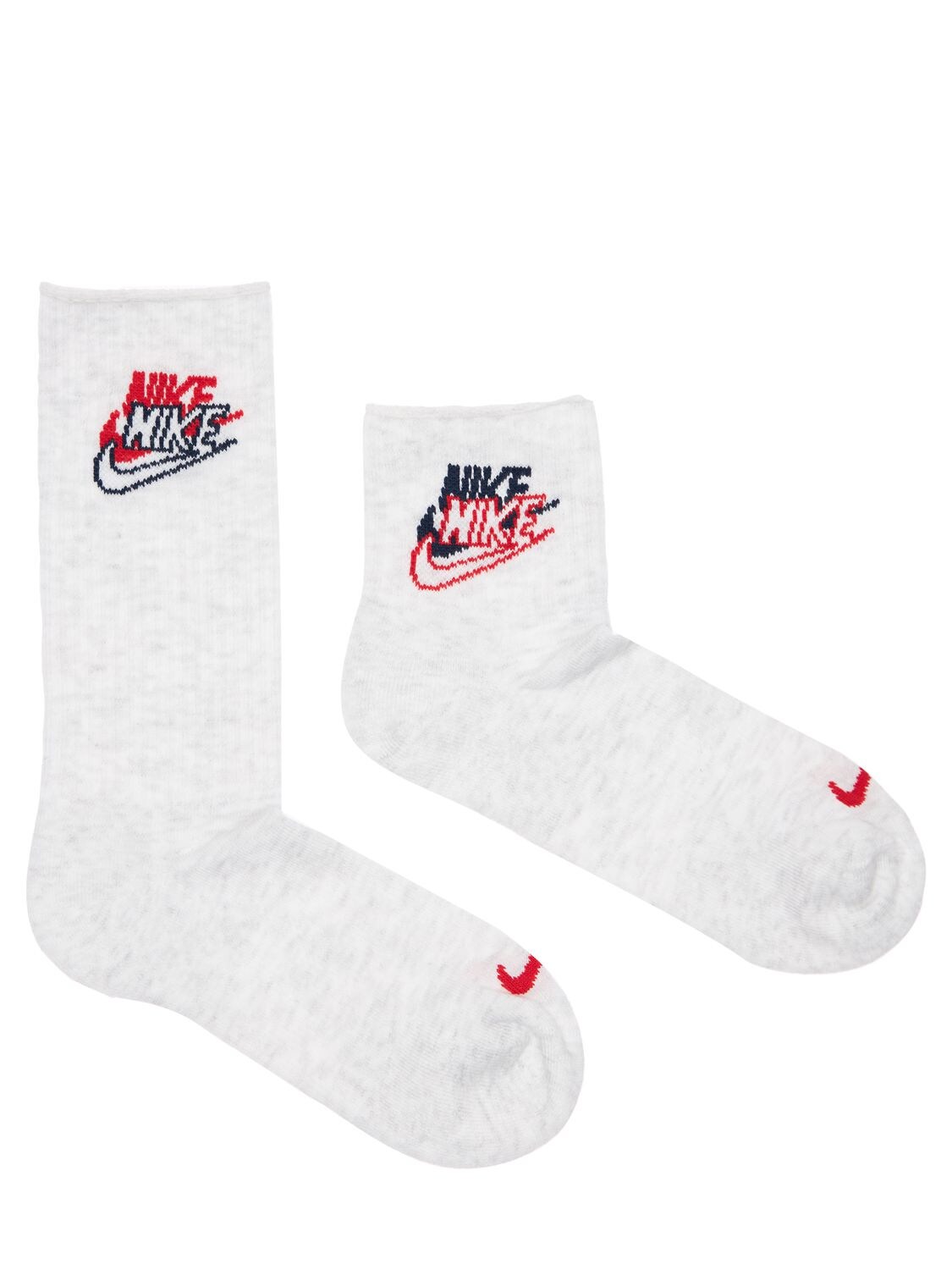 Nike Pack Of 2 Heritage New Vintage Socks In White