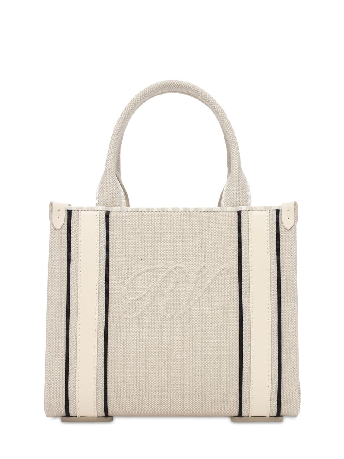 Roger Vivier Call Me Vivier Mini Canvas Tote Bag In Beige | ModeSens