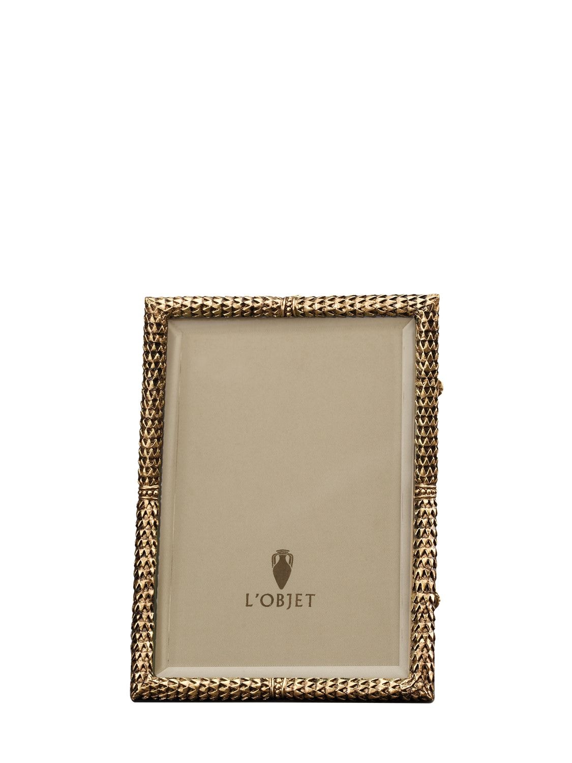 L'objet Deco Twist Gold-plated 4x6' Photo Frame In Gold