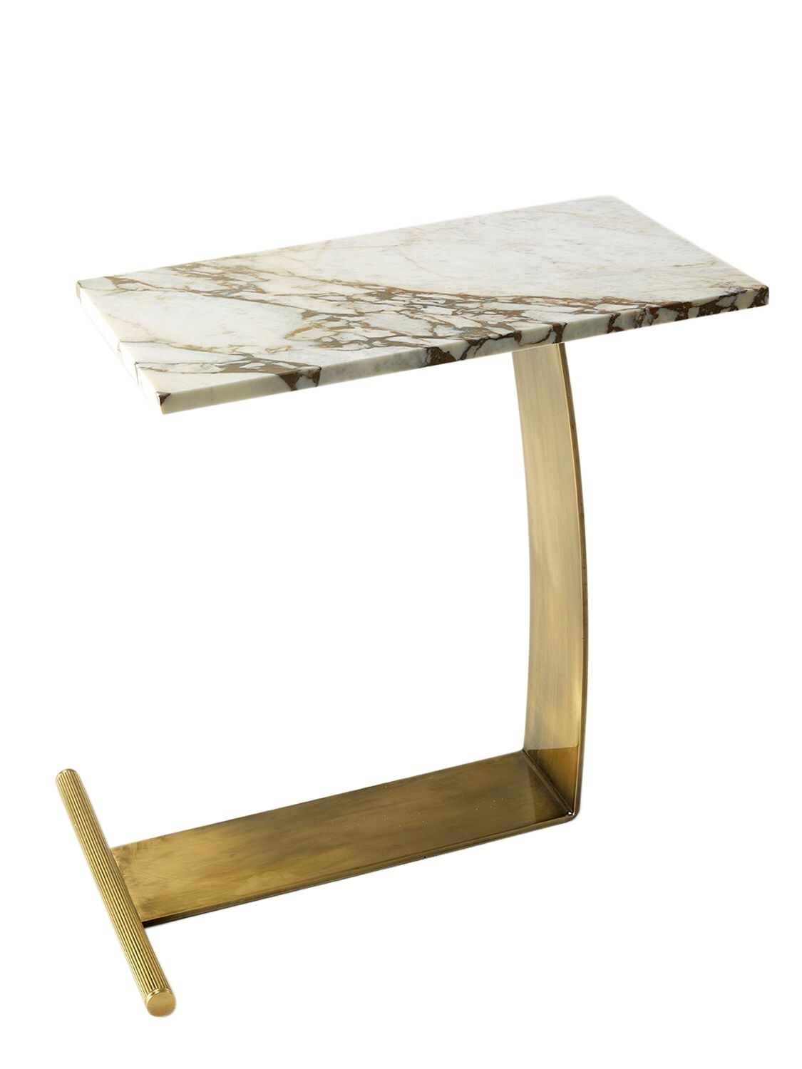 Shop Marioni Guy Marble & Brass Table In Gold,white