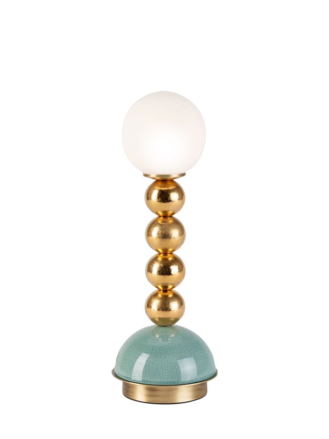 Marioni Small Pins Table Lamp In Gold,light Blue