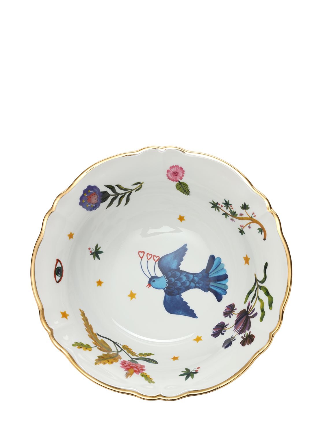 Bitossi Home Floral Decal Salad Bowl In White