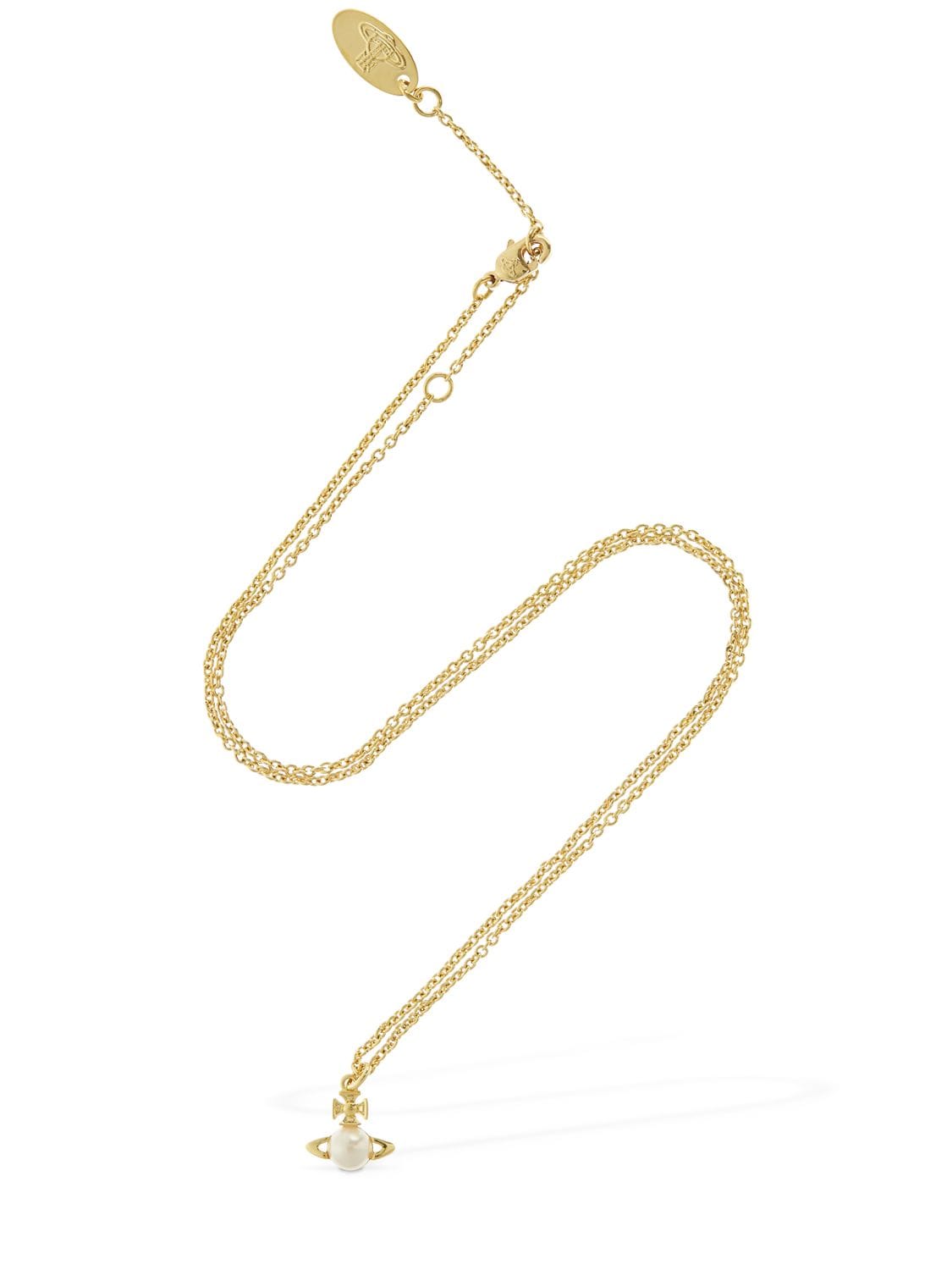 Shop Vivienne Westwood Balbina Imitation Pearl Pendant Necklace In Gold,white