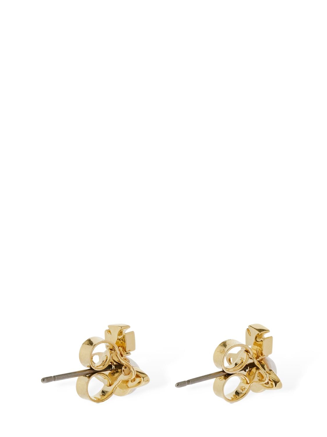 Shop Vivienne Westwood Balbina Faux Pearl Stud Earrings In Gold,white