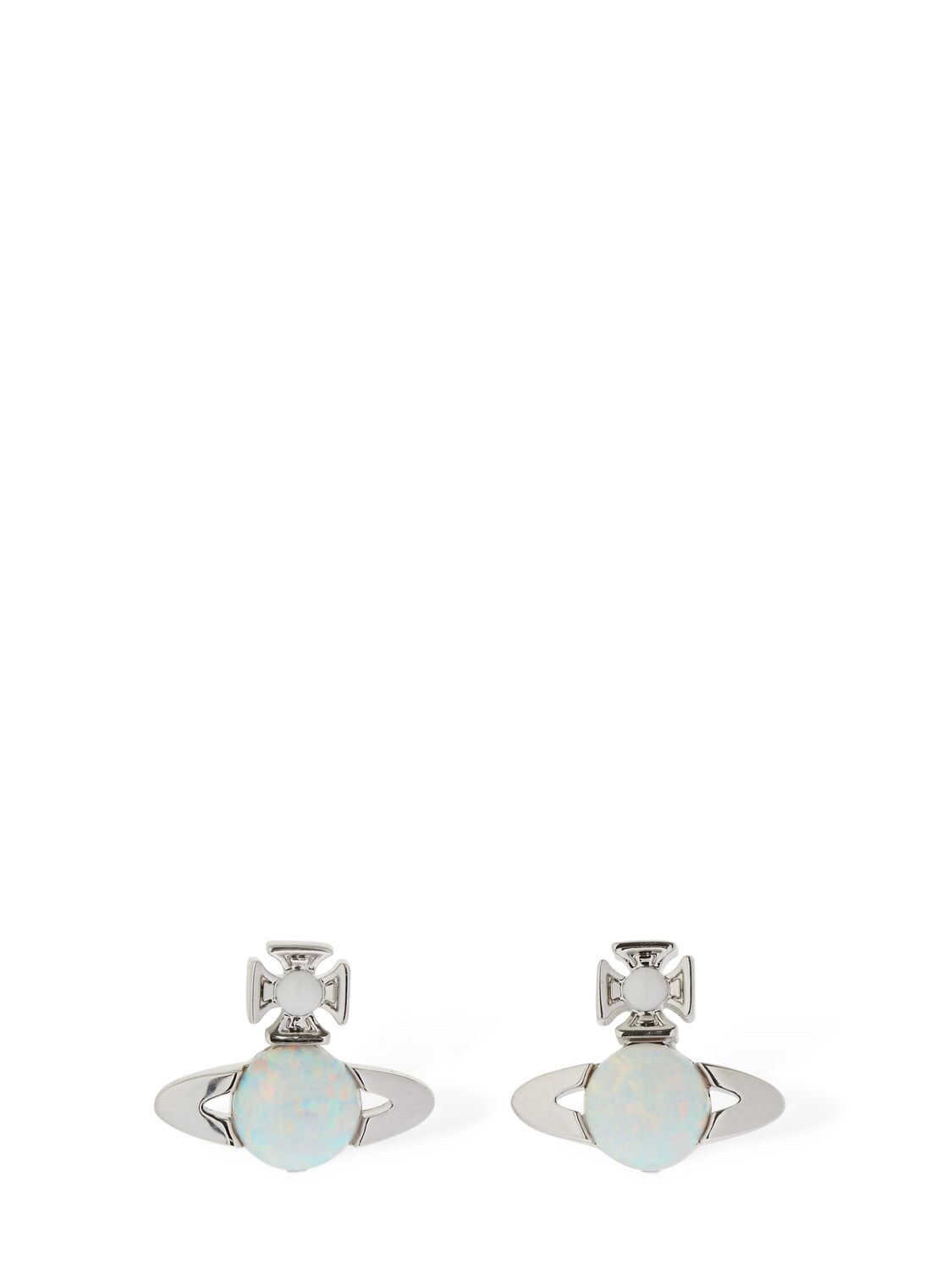 Vivienne Westwood Isabelitta Bas Relief Stud Earrings In Silver,multi