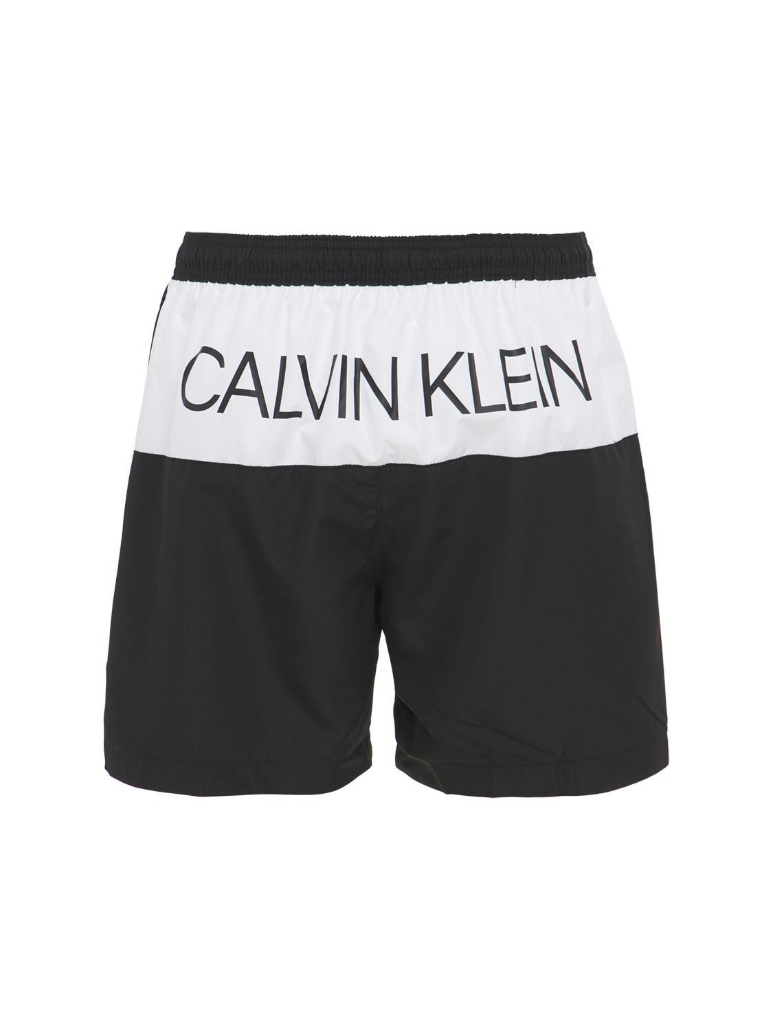 Calvin Klein Underwear Placed Logo Recycled Nylon Swim Shorts In Black ...