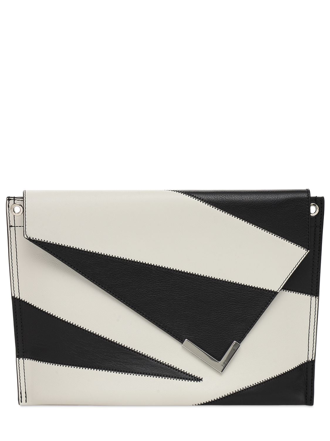 Isabel Marant TRYNE LEATHER PATCH CLUTCH BAG