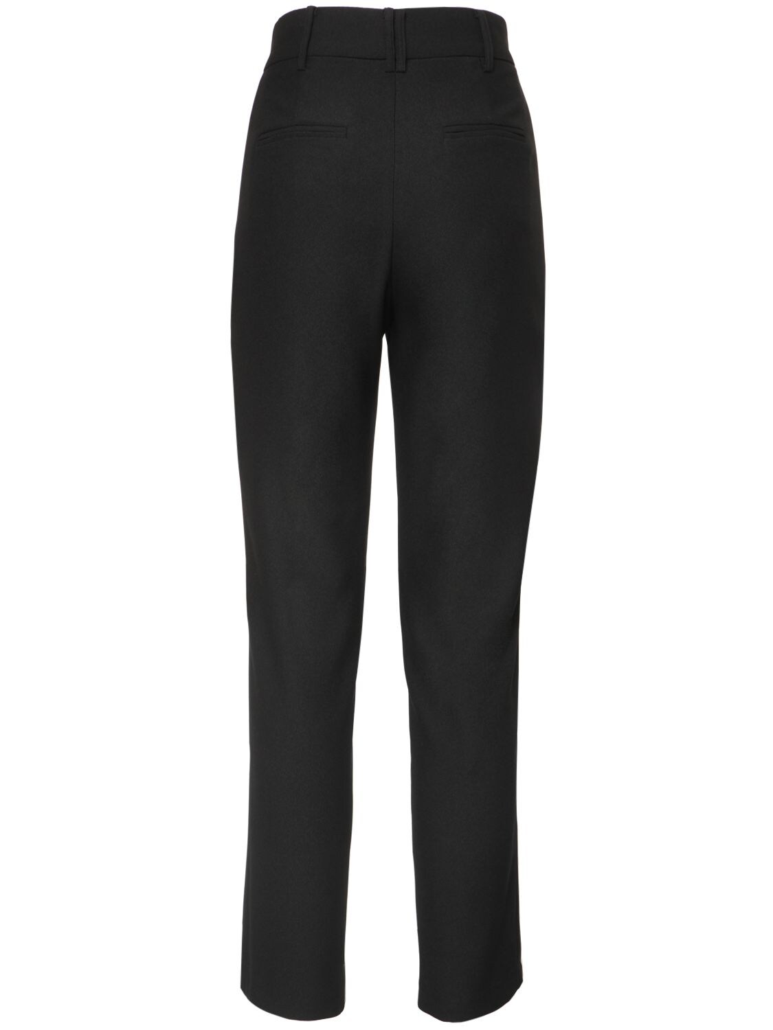 Shop Hebe Studio Loulou Cady Straight Pants In Black