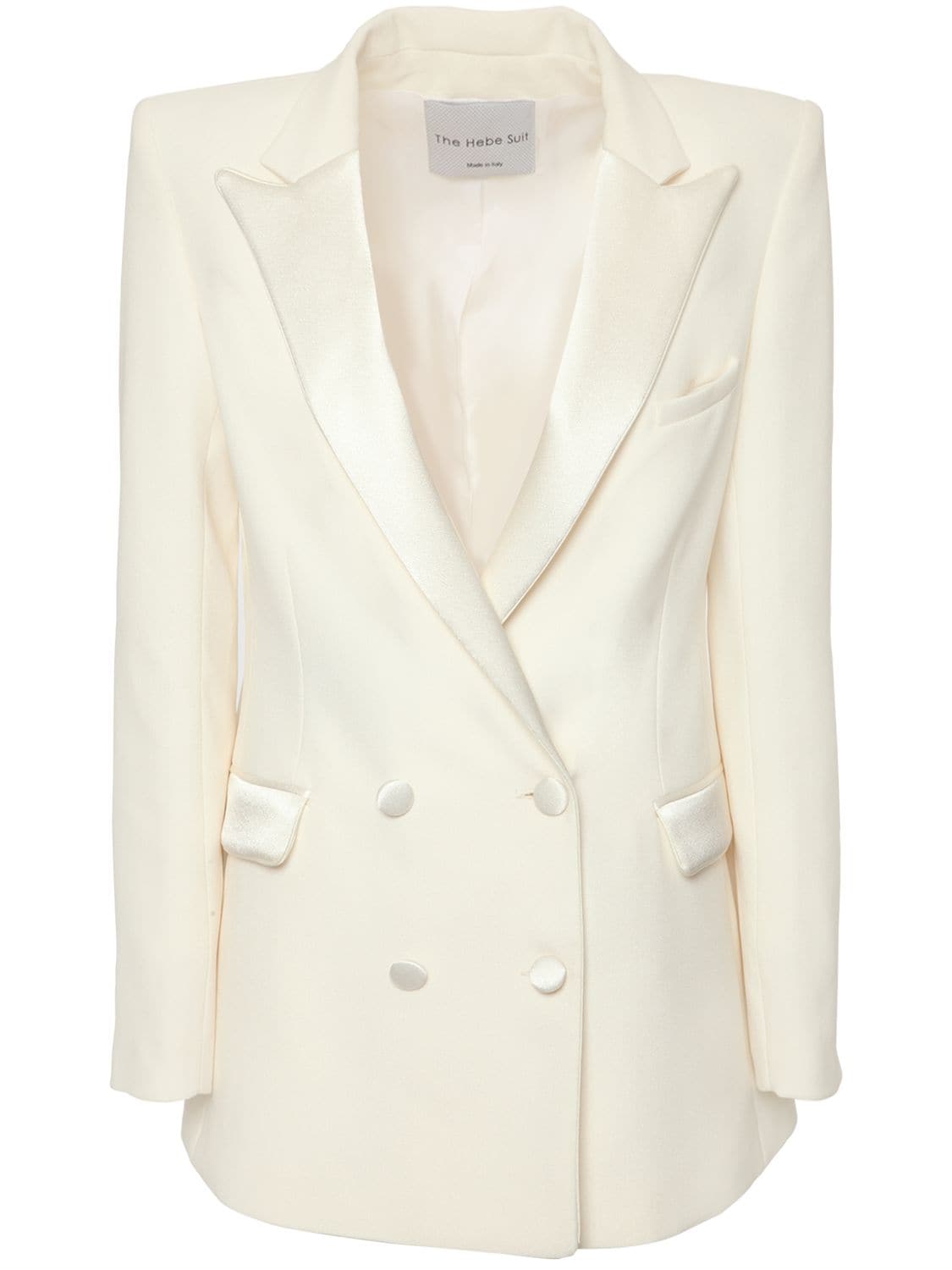 Hebe Studio Bianca Double Breasted Cady Blazer In Ivory | ModeSens