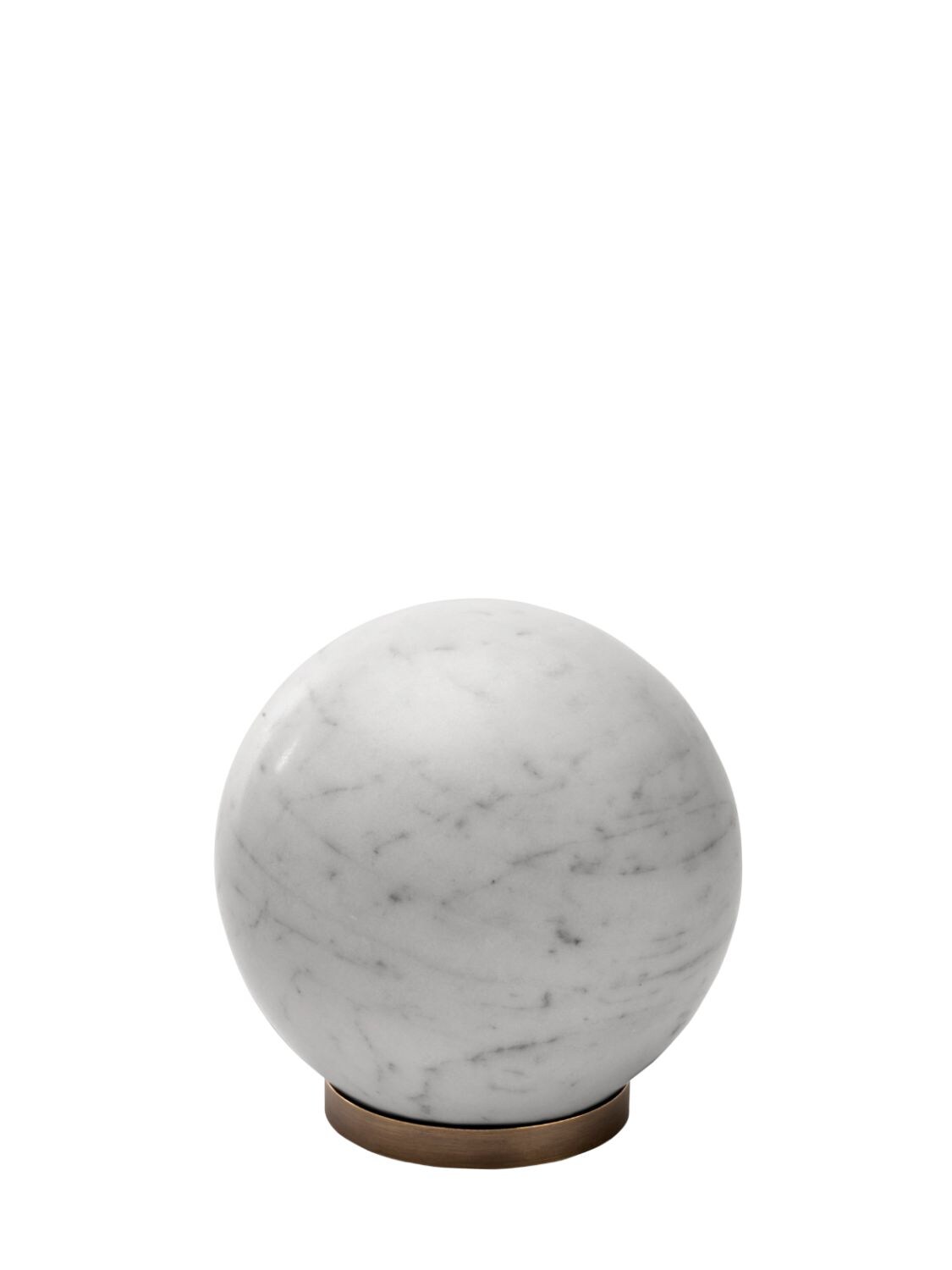 Salvatori Gravity White Carrara Marble Sphere In White,gold