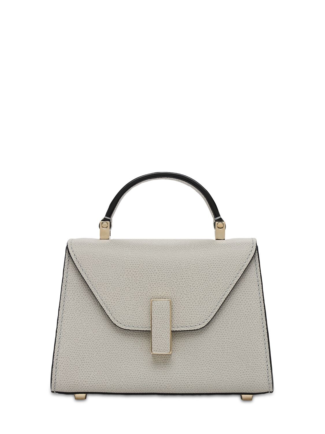 Valextra Micro Iside Grained Leather Bag In Cenere