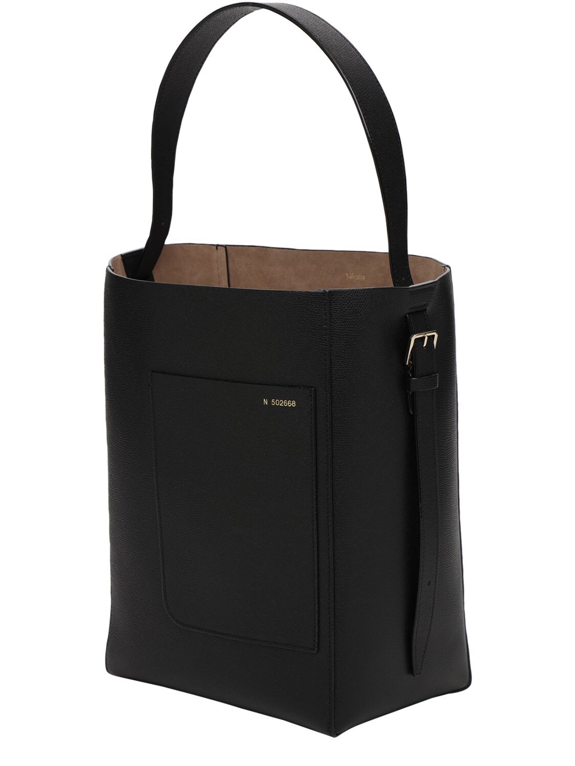 Shop Valextra Medium Soft Grained Leather Tote Bag In Black
