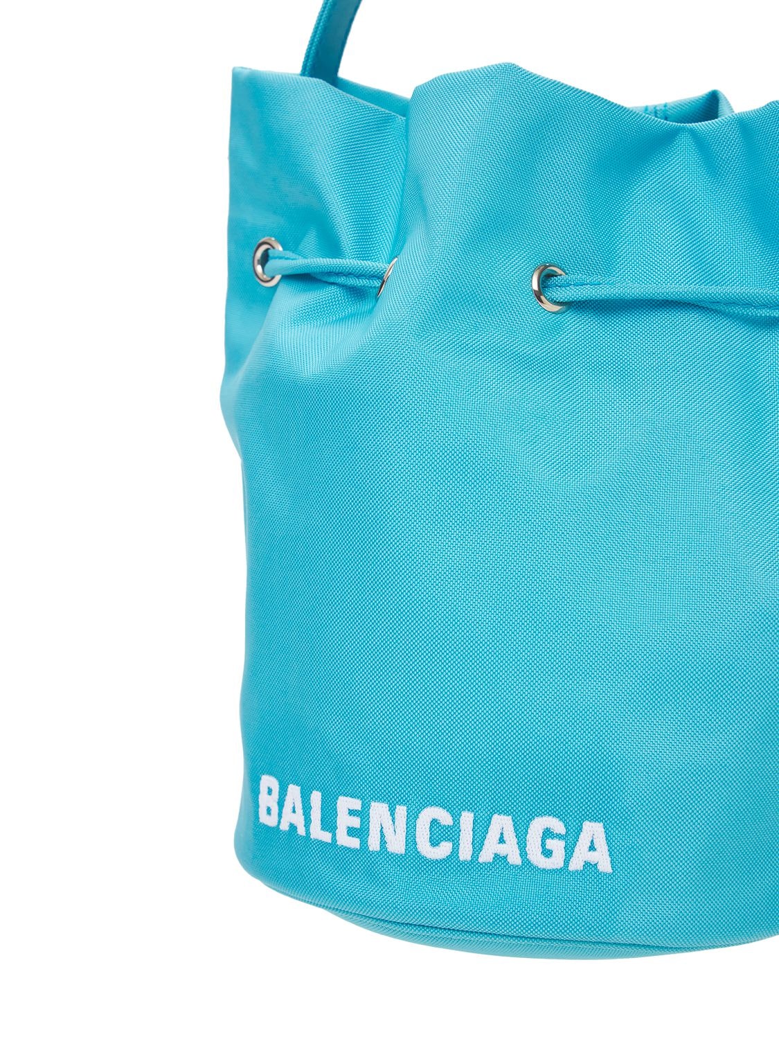 Balenciaga Wheel XS Drawstring Bucket Bag Sky Blue 656682H854N4860