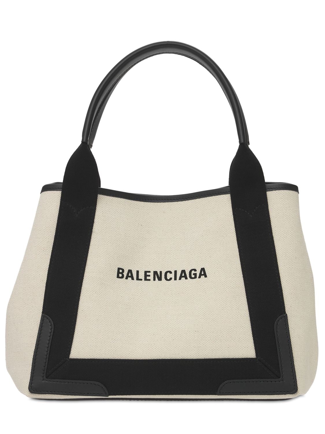 Balenciaga - Sm navy cabas canvas bag - Natural/Black | Luisaviaroma