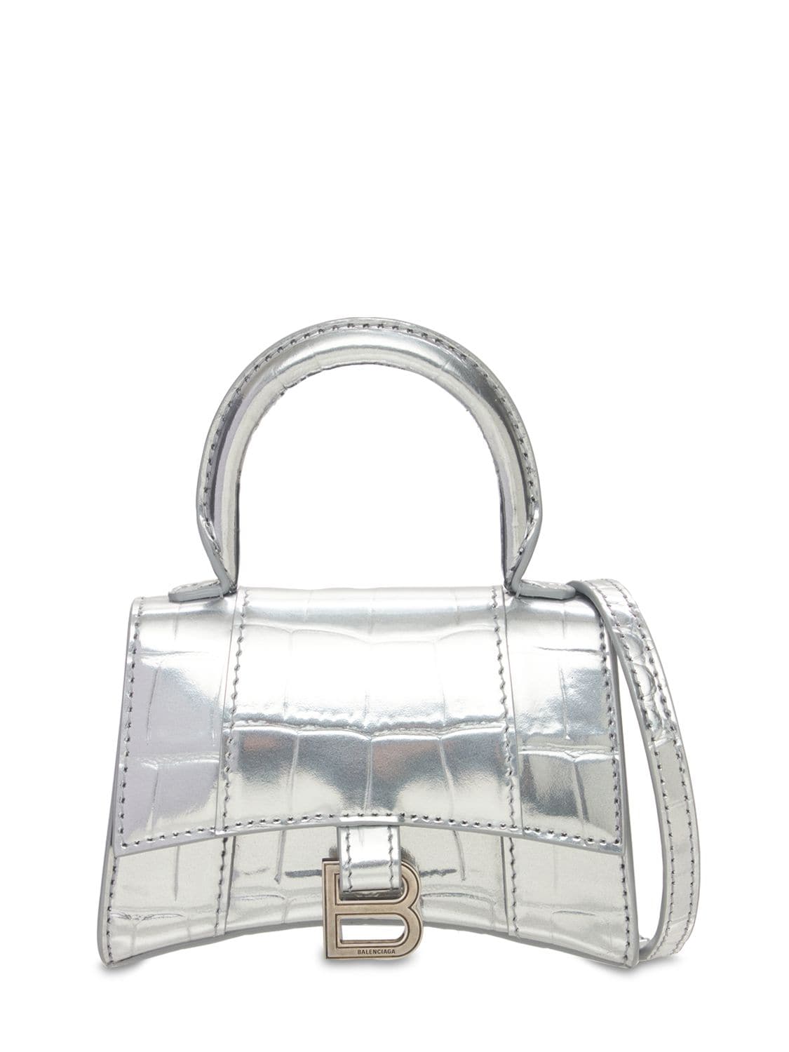 Mini Hourglass Croc Print Leather Bag – WOMEN > BAGS > TOP HANDLE BAGS