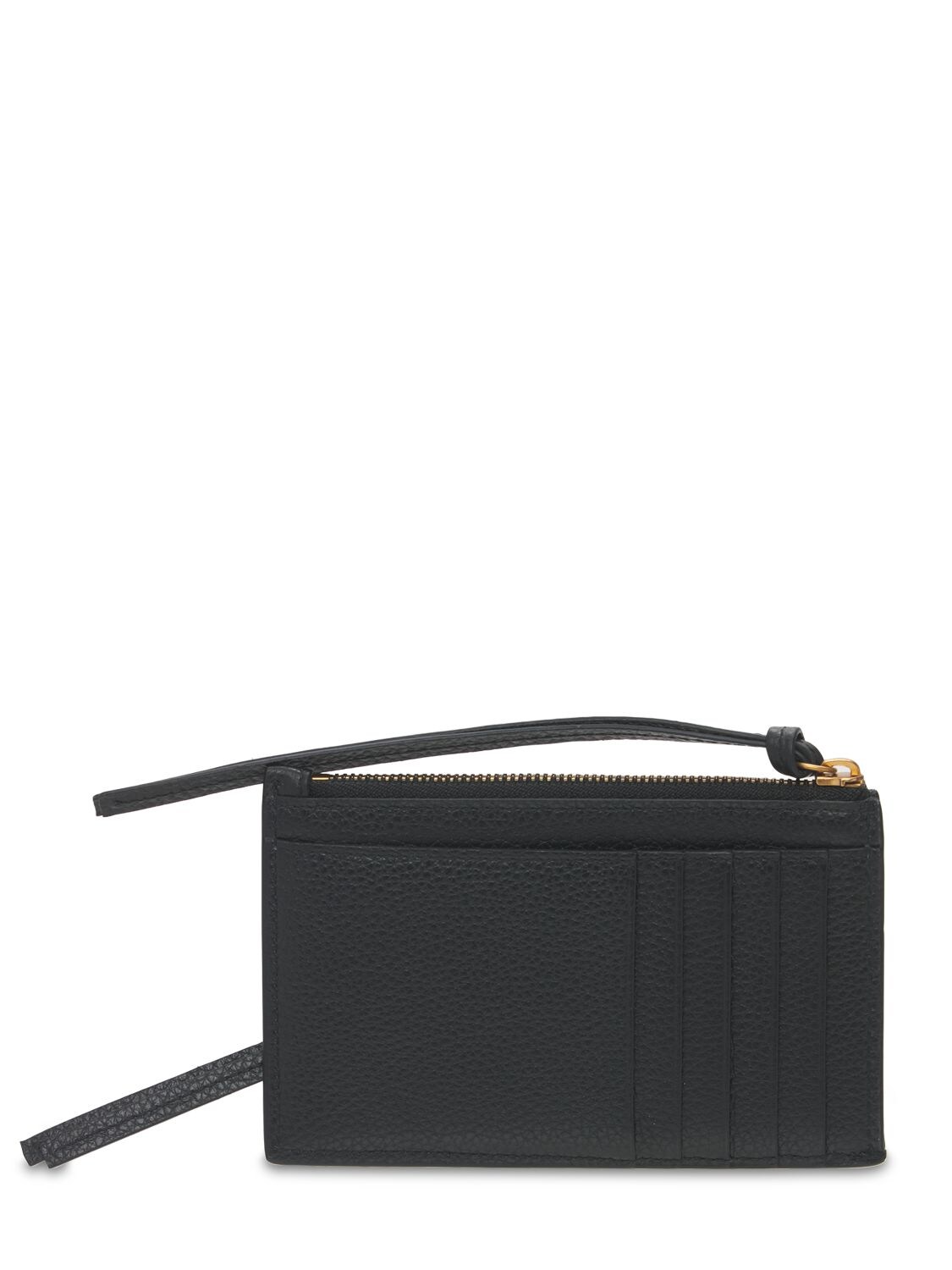 Shop Balenciaga Neo Classic Grained Leather Card Holder In Black