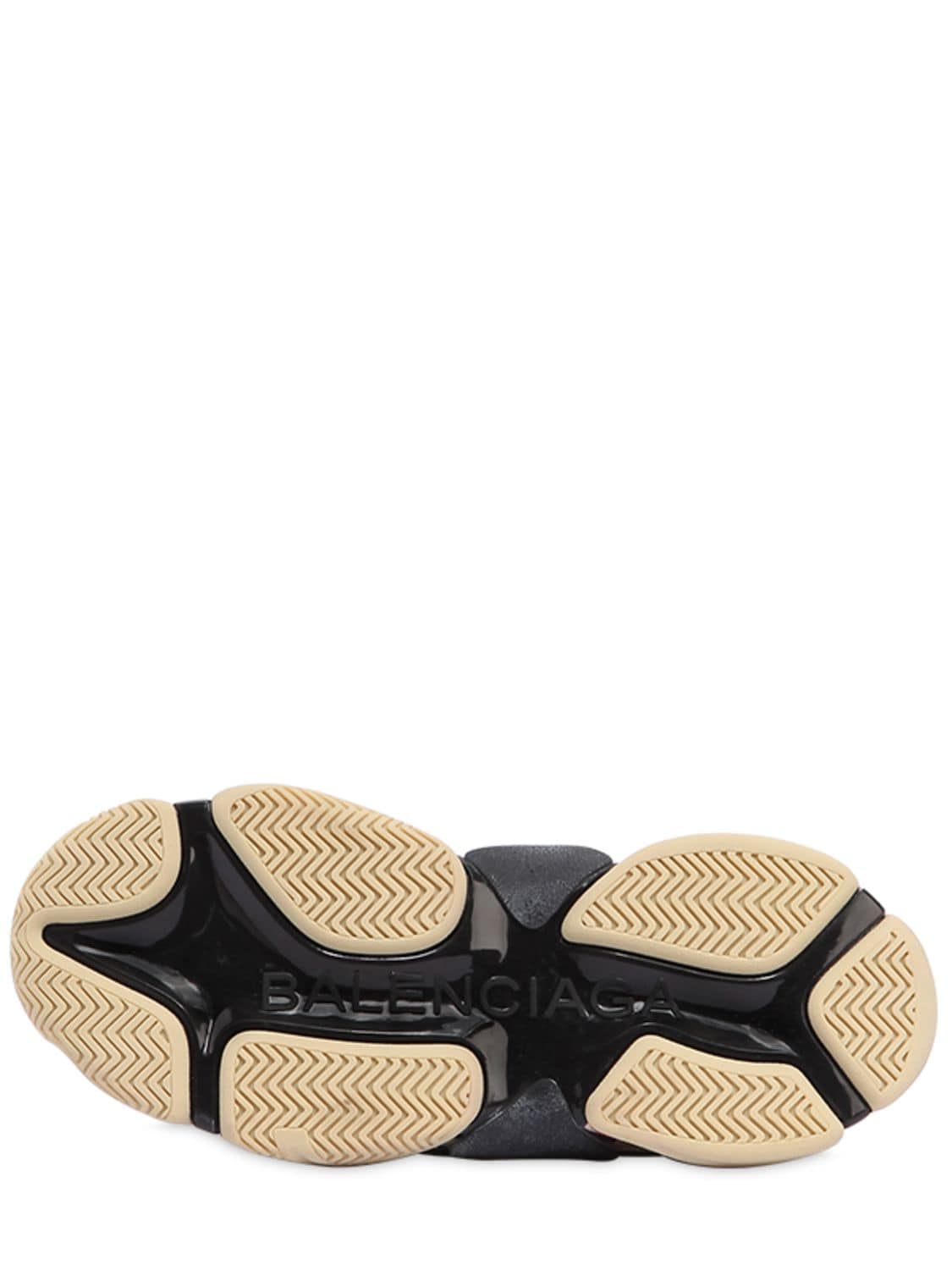 Shop Balenciaga 60mm Triple S Leather & Mesh Sneakers In Black,white