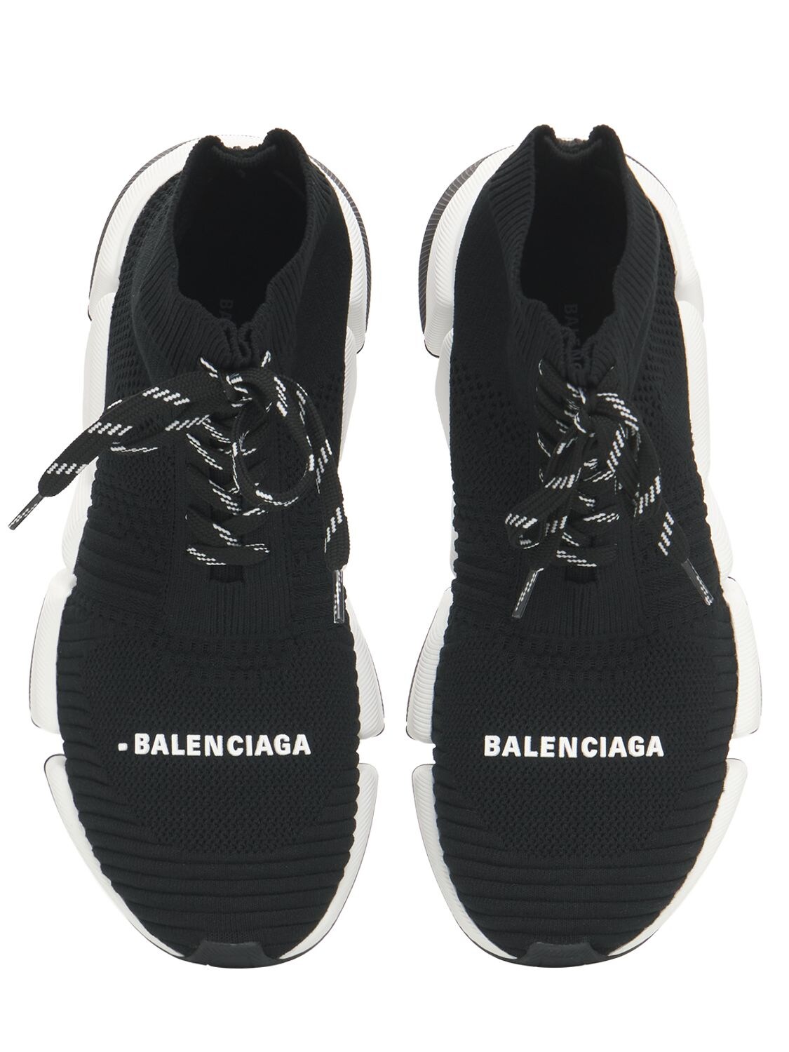 Shop Balenciaga 30mm Speed 2.0 Knit Sneakers In Black,white