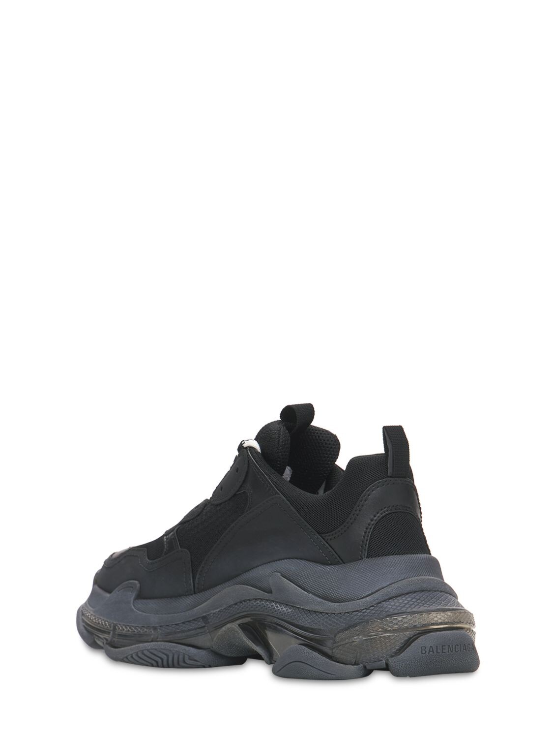 Shop Balenciaga 60mm Triple S Clear Sole Sneakers In Black