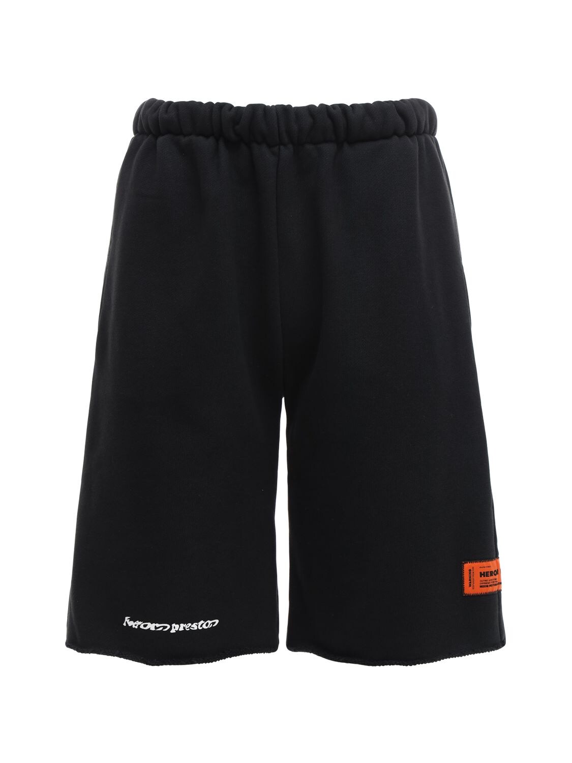 HERON PRESTON KNEE LENGTH LOGO COTTON SHORTS,73IWHQ020-MTAWMQ2