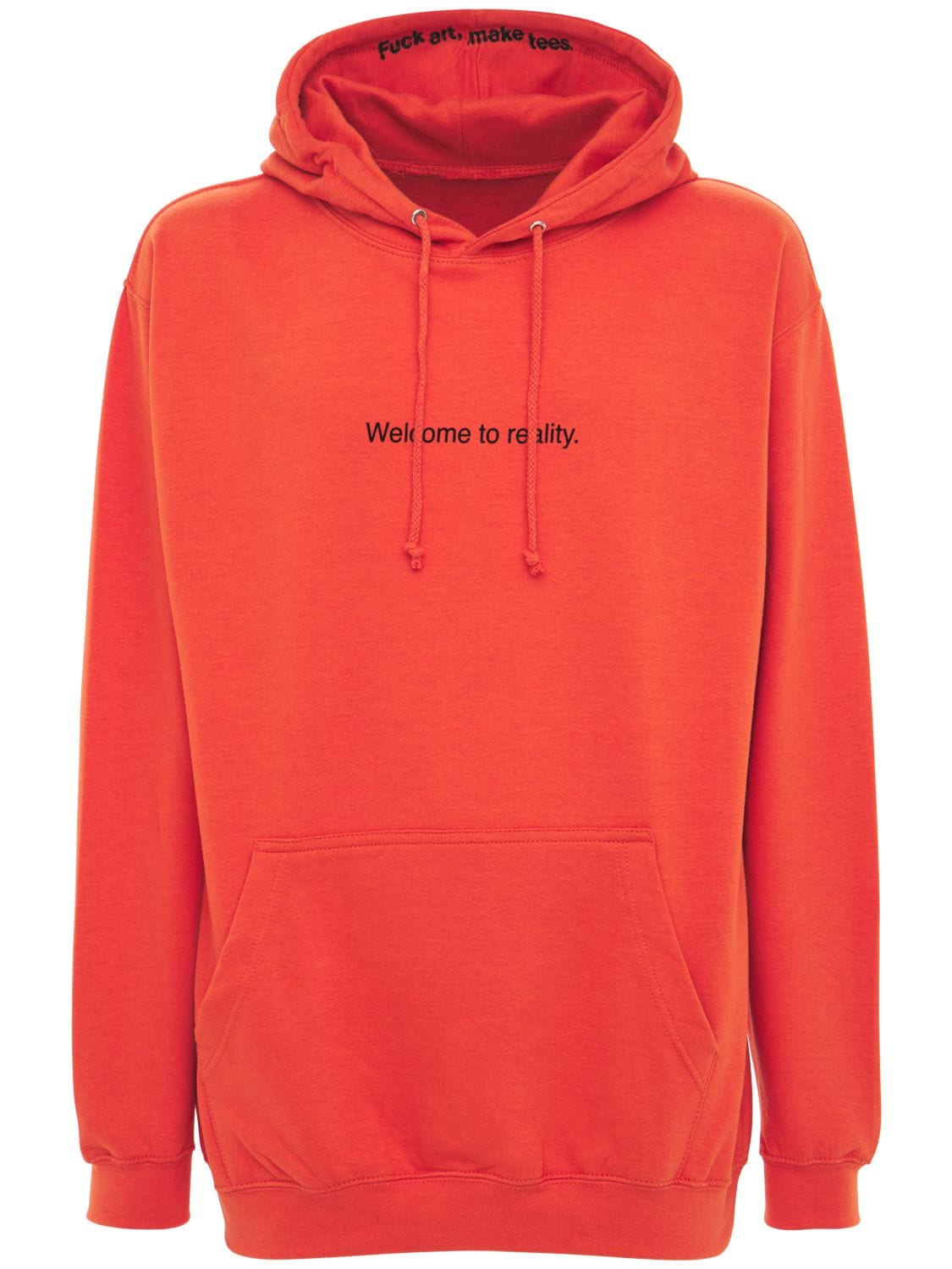 Famt - Fuck Art Make Tees Welcome To Reality Cotton Blend Hoodie In Orange
