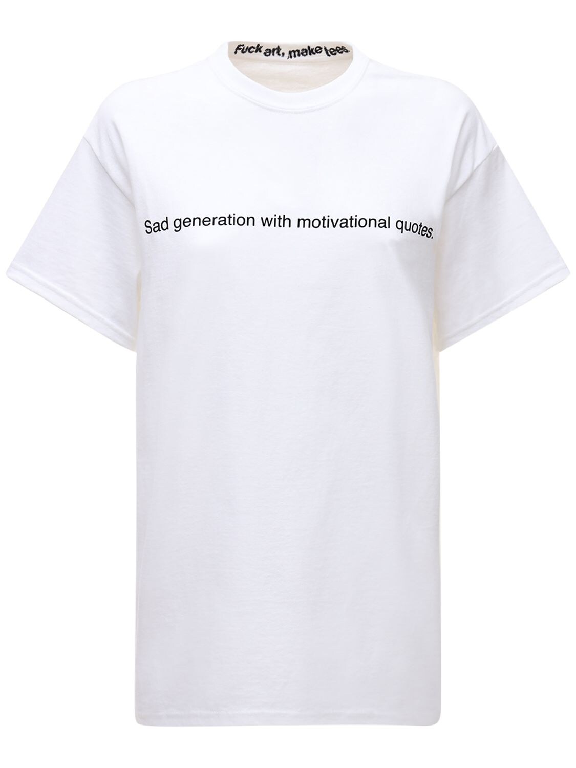 Famt - Fuck Art Make Tees Sad Generation Cotton T-shirt In White