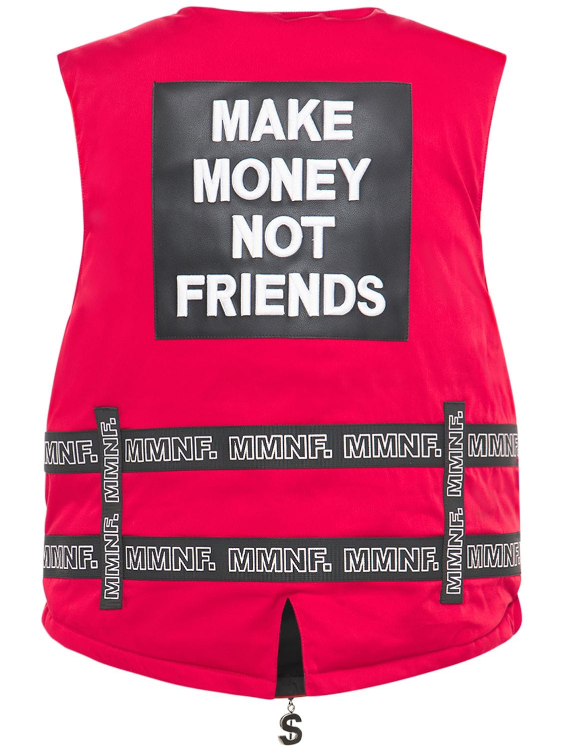 Make Money Not Friends Logo Vest W/belts In Red